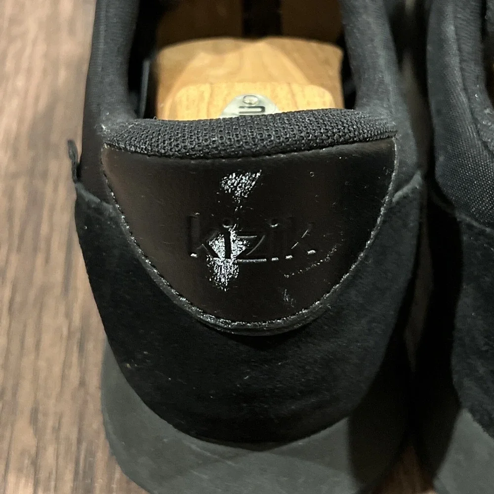 Kizik Milan Walking Shoes Sneakers Mens Size 10.5 Black Suede Casual Orthotic